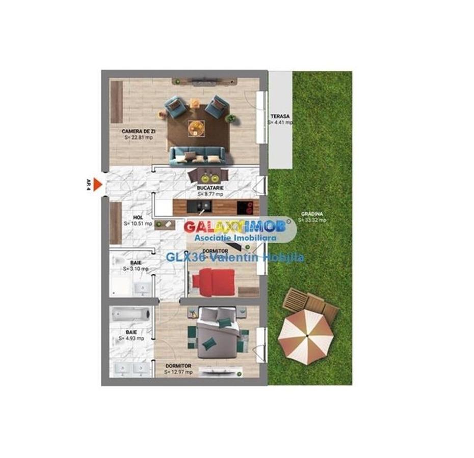 Inchiriere 3 camere parter gradina firma\locuit Baneasa Greenfield - 6
