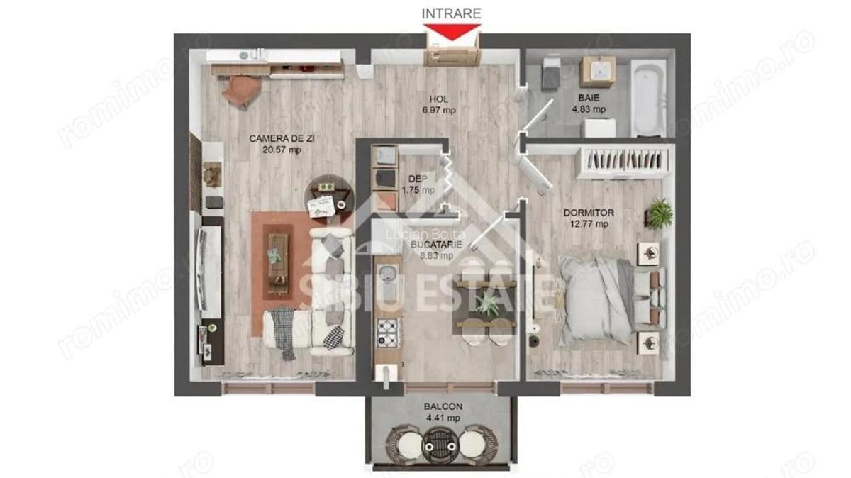 Apartament modern cu 2 camere, bucatarie inchisa ?i balcon - 6