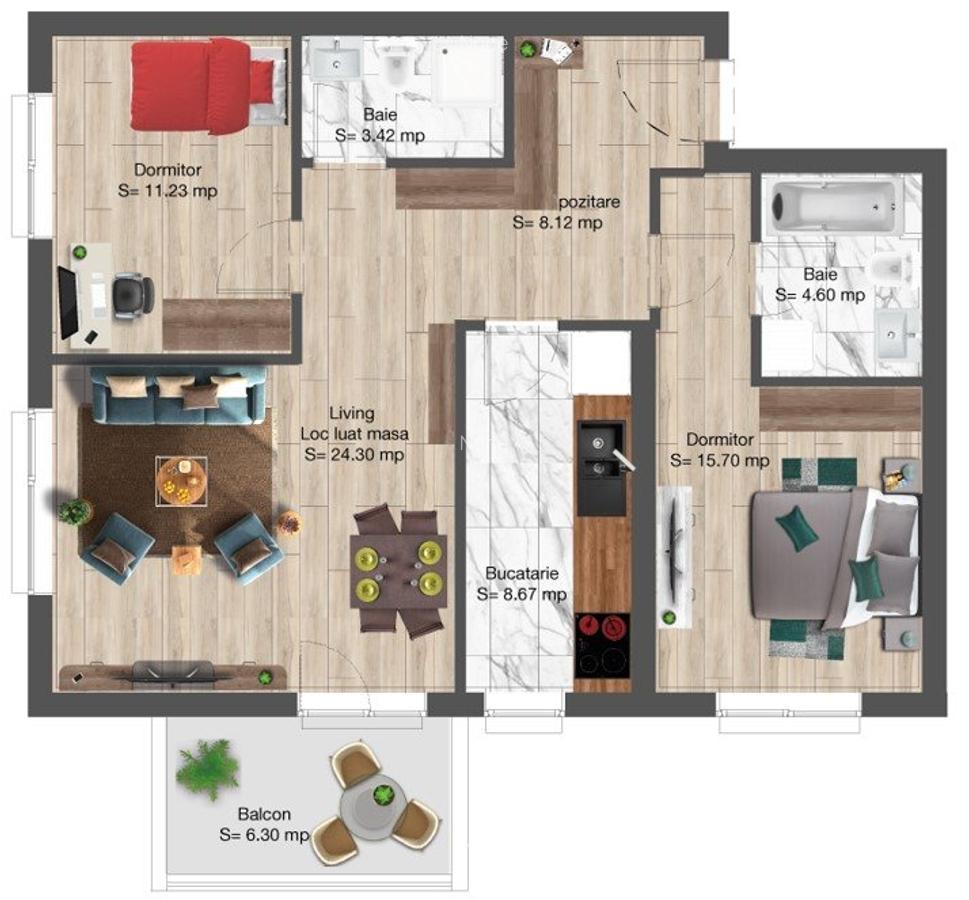 Apartament cu 3 camere decomandat în Copou - 4