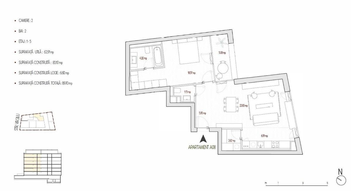 2 CAMERE || 2 BAI || BUCATARIE SEPARATA || VIRGILIU - 22