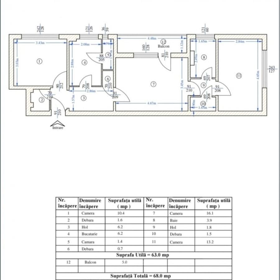 Etaj 1-Tatarasi Dispecer-3 Camere Semidecomandat 68mp-bloc fara risc - 2