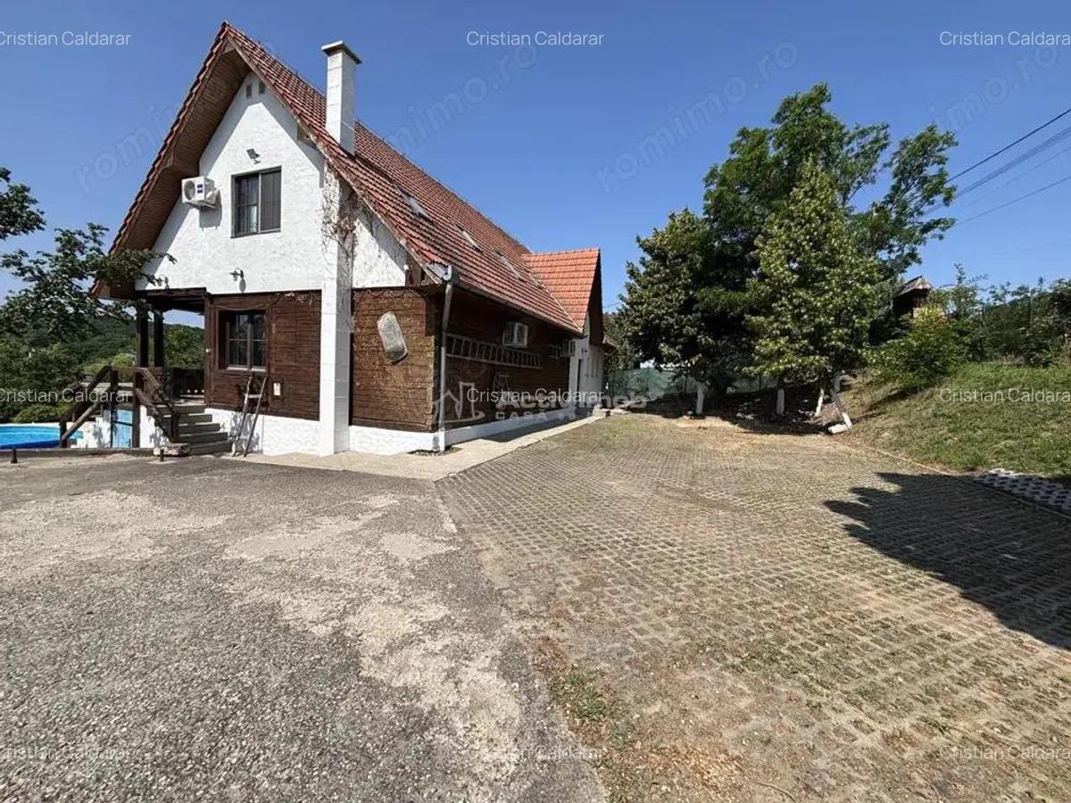 Proprietate de patrimoniu pe malul lacului Paleu - Teren 2.300 mp - piscina - Coliba lui Horea cas - 15