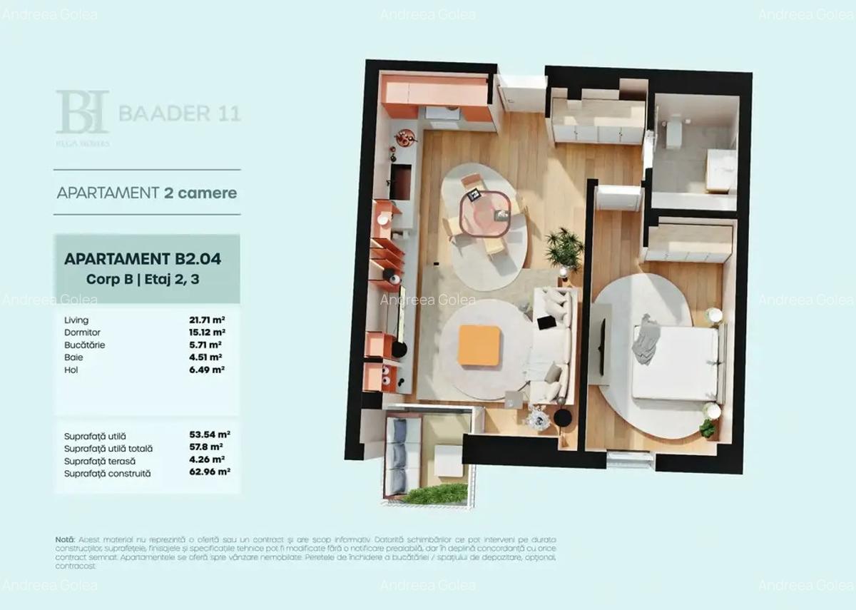 Apartament nou cu 2 camere - 1