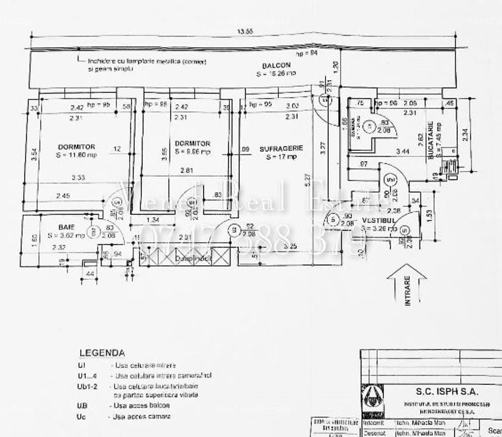 3 Camere 77mp etaj 7 Ferdinand Hasdeu Metrou Iancului Obor 0% Comision cumpărător - 10