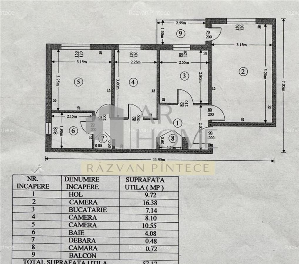 Apartament 3 camere, confort 1, decomandat, zona Republicii - 4