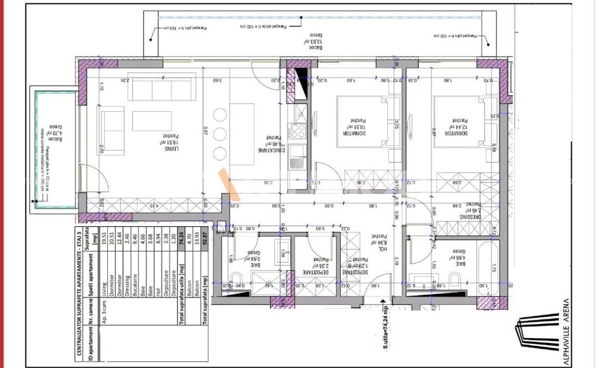 Apartament 3 camere Alphaville Arena cu parcare subterana - 11