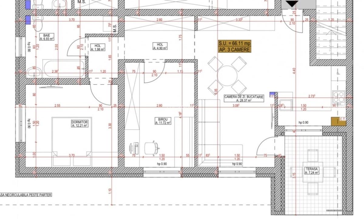 Apartament cu 3 camere de 66 mp utili - Mosnita / Calea Urseni - 11