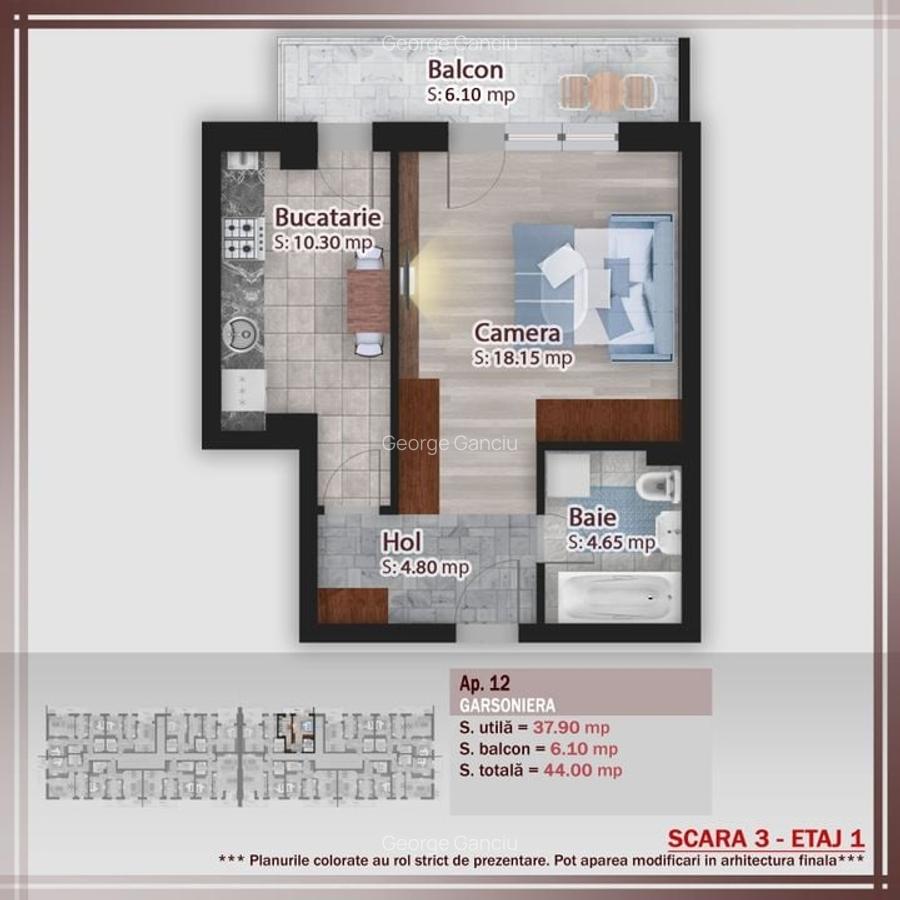 Garsoniera 44 mp - zona Pallady - 1