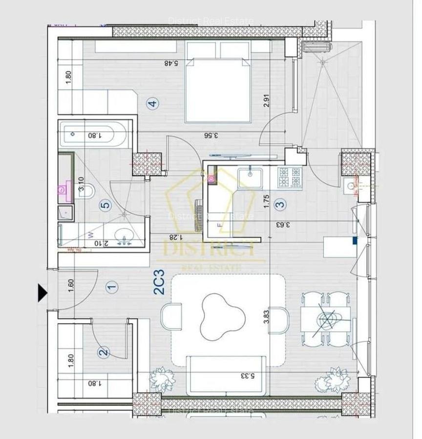 Apartament cu 2 camere semidecomandat în Torontalului - 6