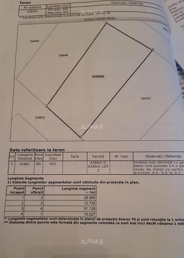 Palazu Mare - teren intravilan 415 mp deschidere 14 ml liber de constructii - 2