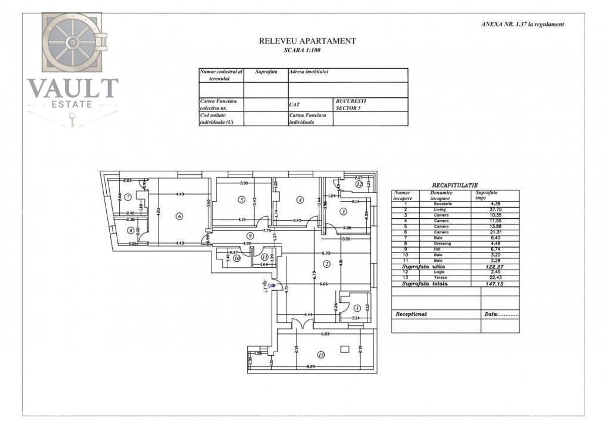 APARTAMENT- 5 CAMERE-13 SEPTEMBRIE-PROSPER-BLOC NOU-TERASA-PARCARE - 6