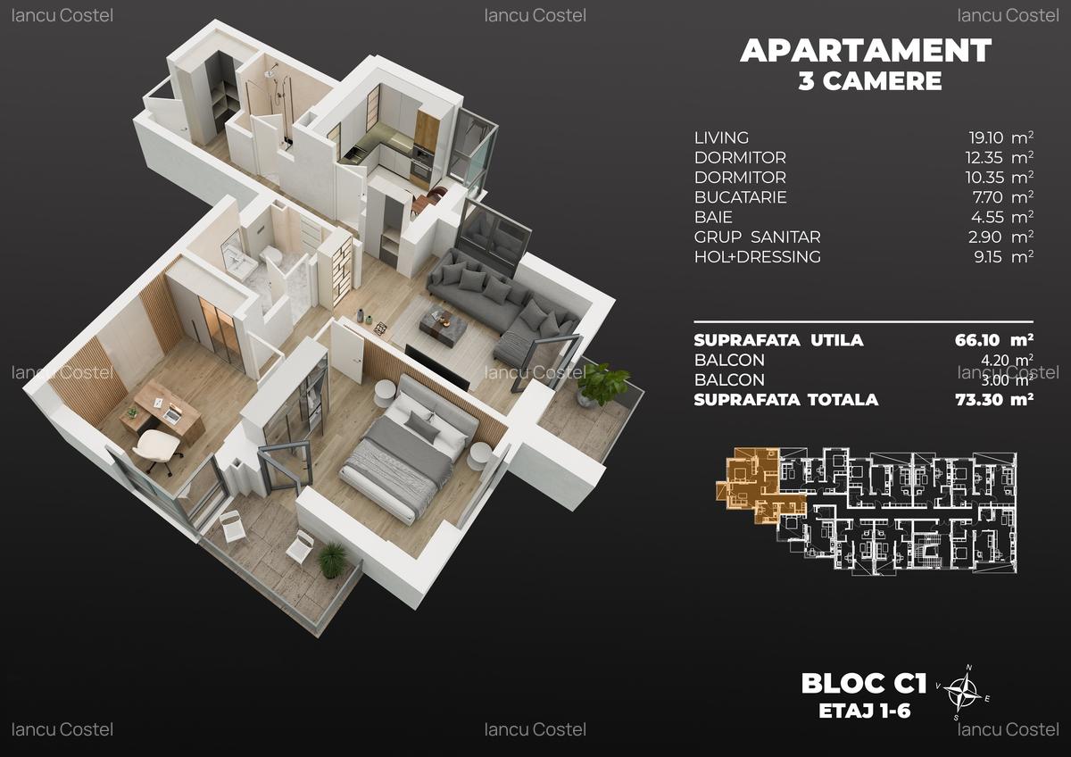 3 Camere - 2 bai - Bloc Nou 2025 ~ Metrou Berceni 3 minute - 1