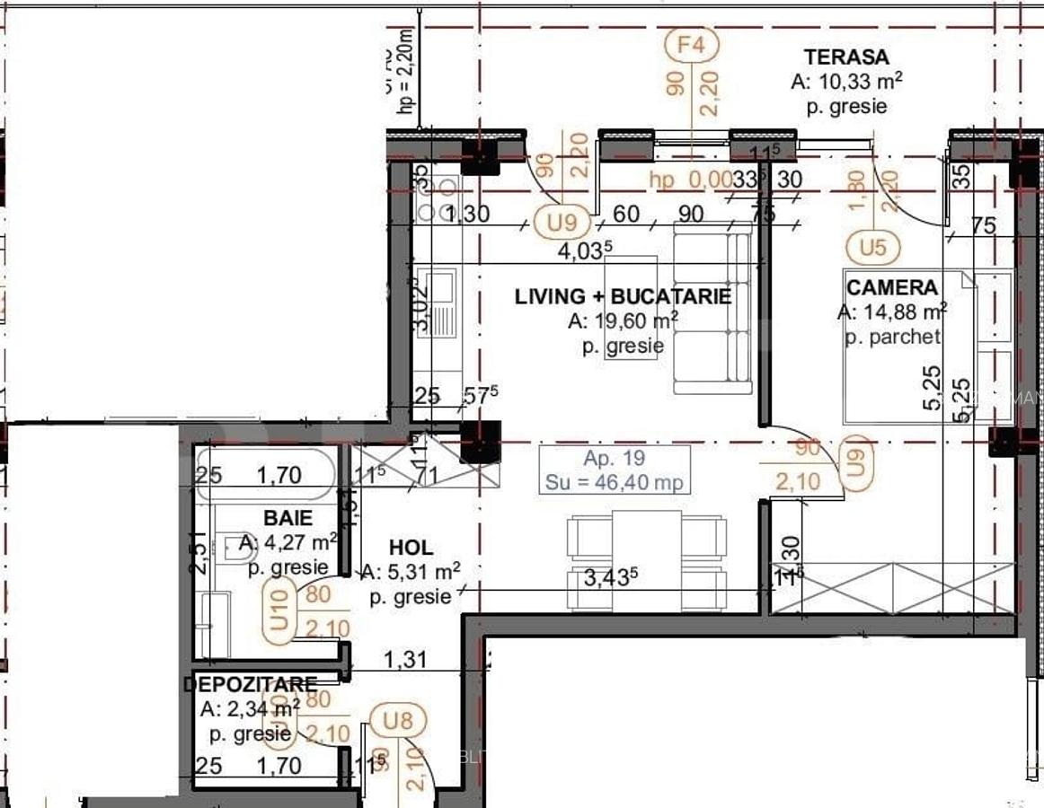 Apartament 2 camere, finisat, 46.40mp, TVA Inclus zona Auchan - 2