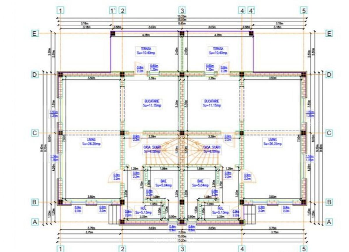 Duplex de vanzare, cu 4 camere, 100 mp+250 mp teren, zona Ip - 2