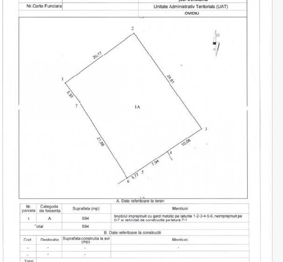Teren liber pentru casa/case in centru, Ovidiu - 1