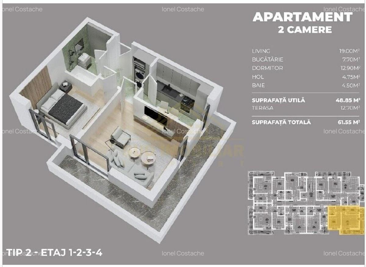 Apartament 2 camere Bucatarie Inchisa Sos Oltenitei Lidl Popesti Leordeni - 4