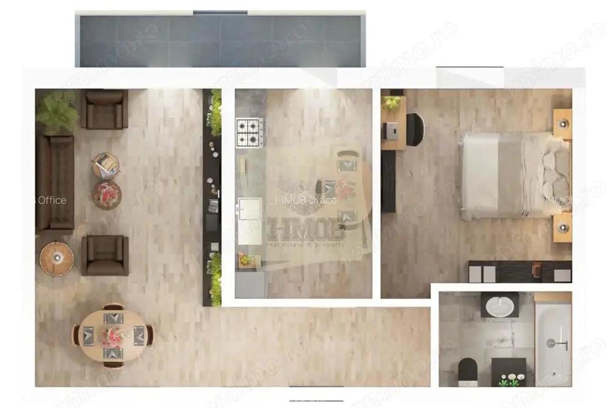 Apartament finalizat 2 camere 56 mpu curte 40 mp si parcare Supeco - 5