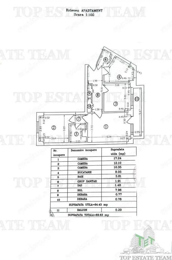 Apartament 3 camere 2 bai bloc 1984 zona metrou 1 Decembrie 1918 - 10