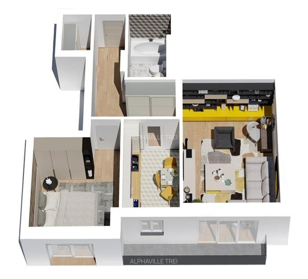 Apartament cu 2 camere decomandat în Răcădău - 2