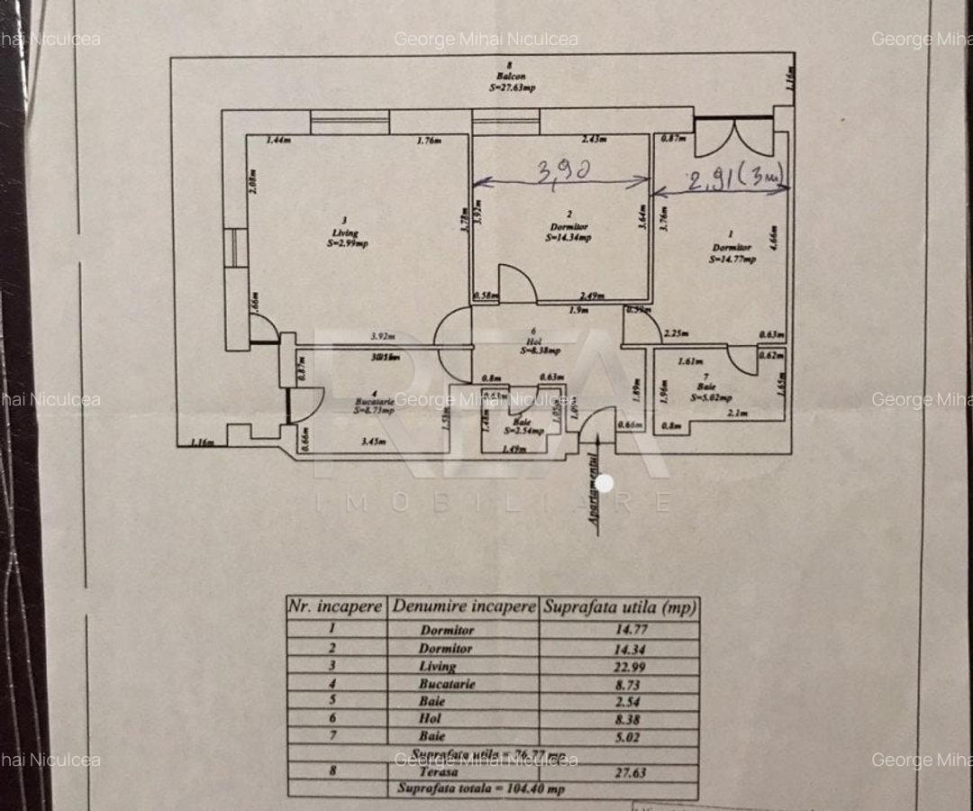 Apartament cu 3 camere decomandat, mobilat în Mihai Bravu - 11
