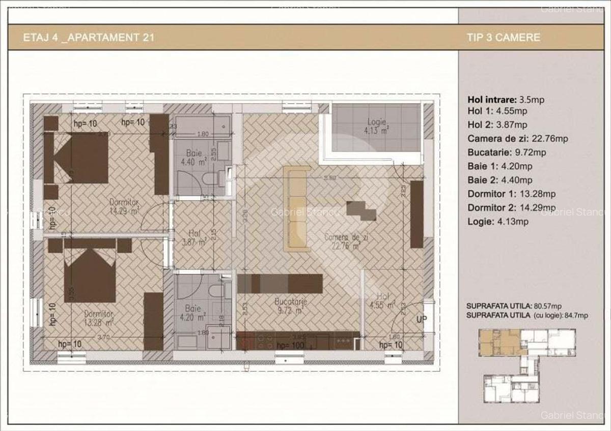 3 camere bloc nou, zona Nerva Traian, metrou Timpuri Noi - 5