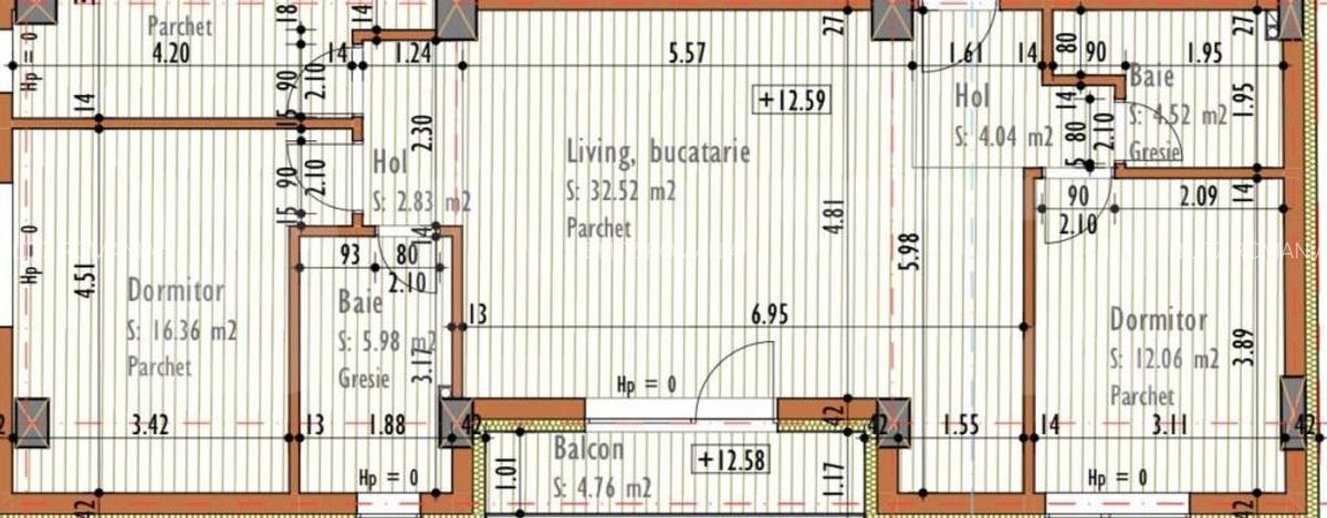 Apartament de vanzare, cu 3 camere, 93 mp, Bloc Nou, zona Ma - 2