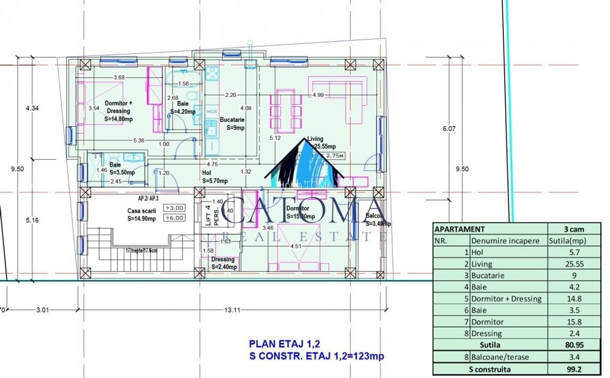 Apartament cu 3 camere decomandat în Băneasa - 6
