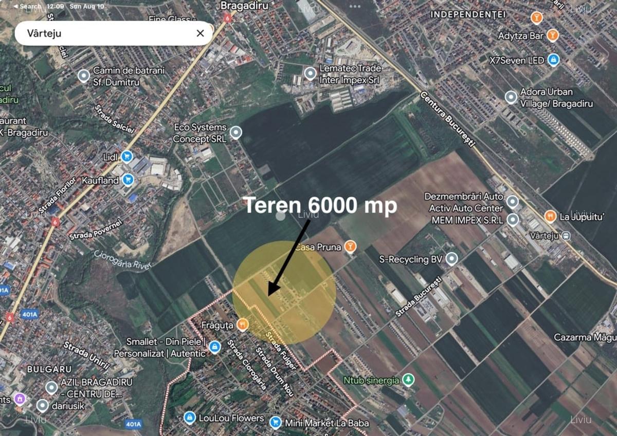Teren vile intravilan Magurele Varteju, strada Fulger, între case. - 1