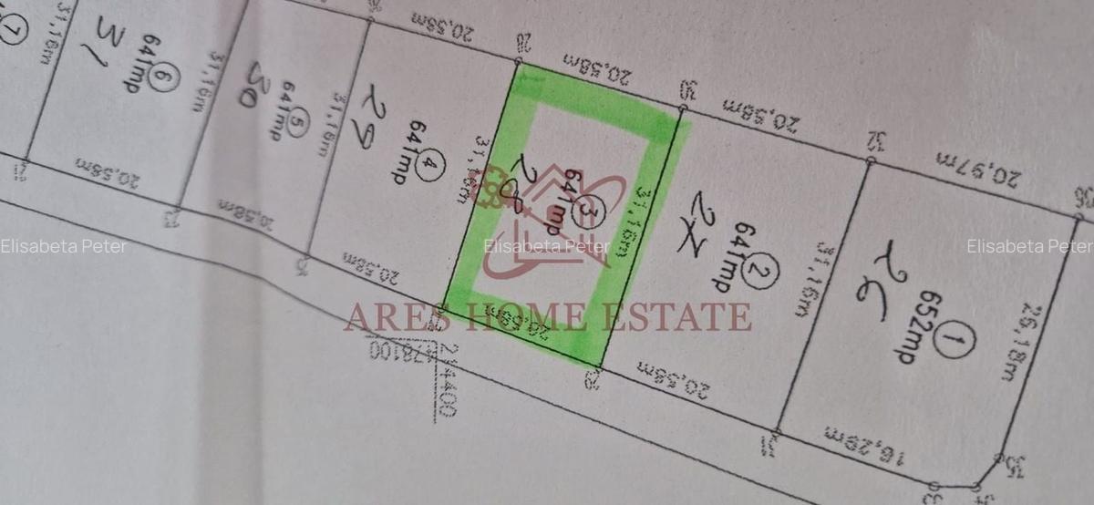 Teren intravilan 641 mp, deschidere 21 m - Str.  Zmeurului - 6