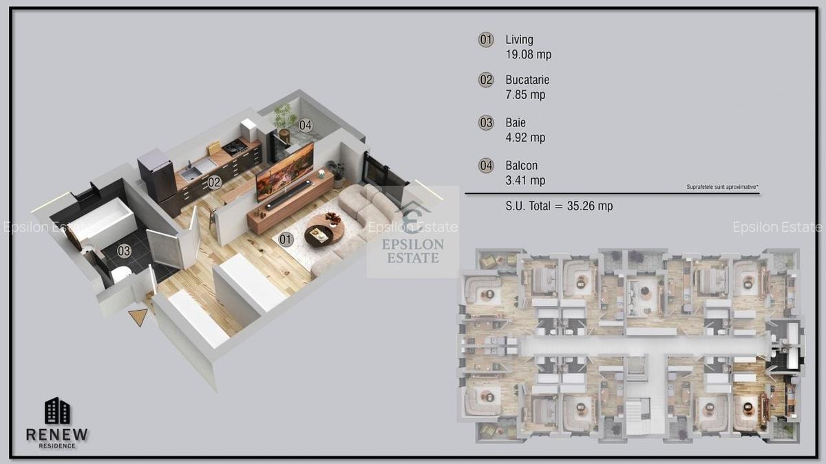 Garsoniera in zona Militari Residence finalizare aprilie 2026 - 2