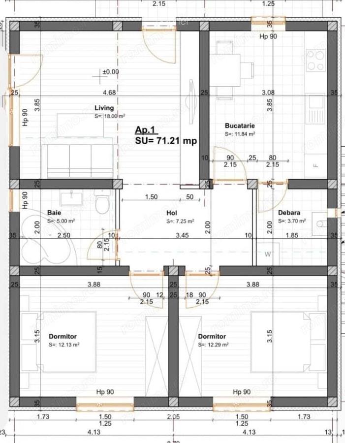 Duplex pe Orizontala in Giroc Sat, 72 mp utili + teren 175 mp - 1 Duplex pe Orizontala in Giroc Sat, 72 mp utili + teren 175 mp - 1