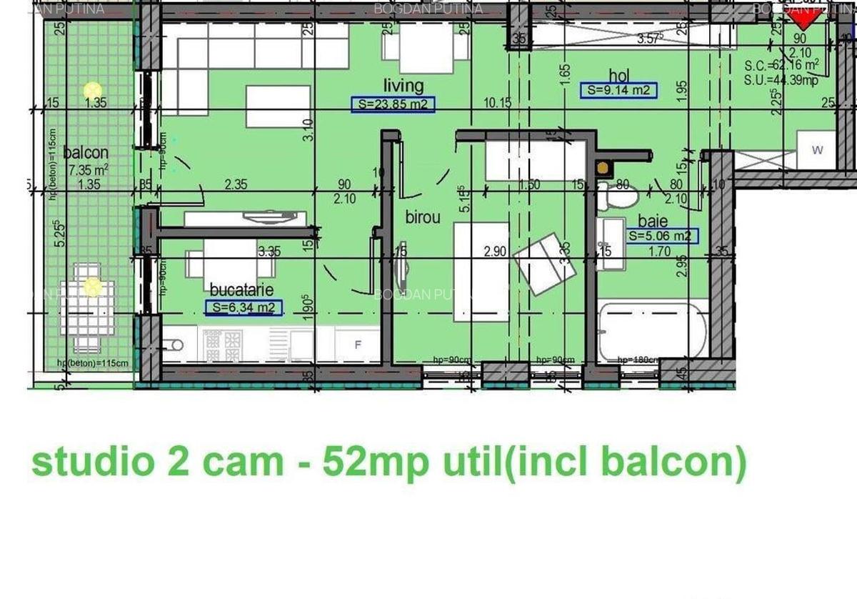 Apartament 2 camere Tomis Nord Campus - 1