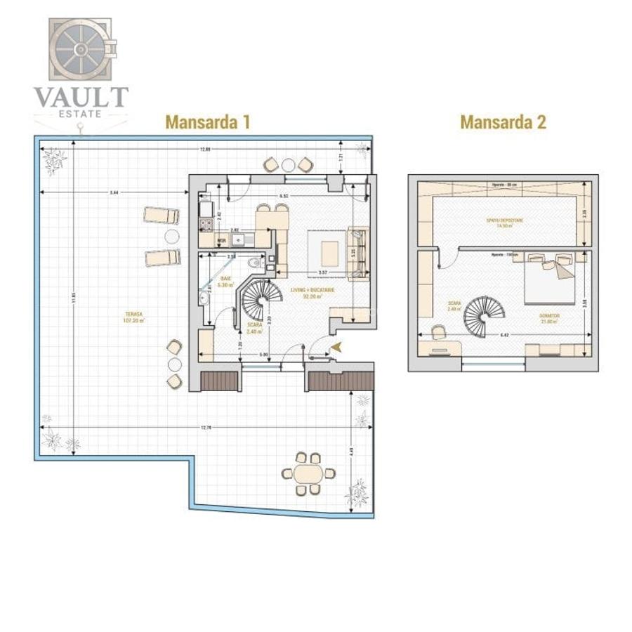 Apartament 2 Cmere-Tip Duplex-Terasa 100MP - 8