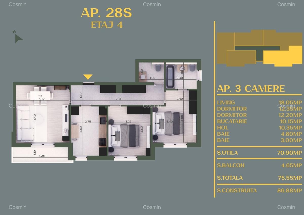 Apartament 3 camere Berceni - rate dezvoltator - 4 Apartament 3 camere Berceni - rate dezvoltator - 4