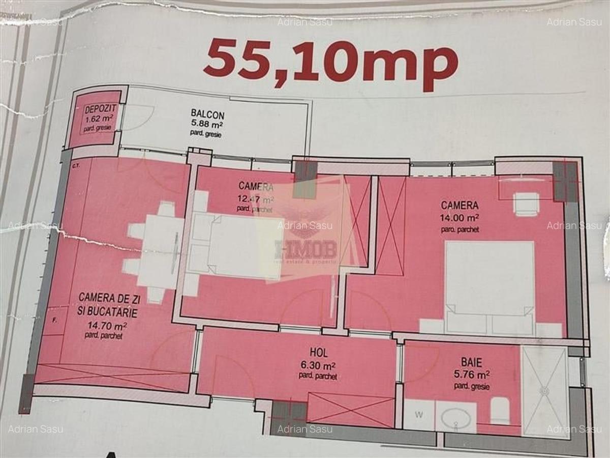 Apartament cu 3 camere etaj 2 balcon si parcare pe Doamna Stanca - 6