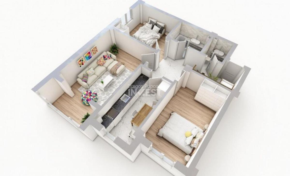 TVA 21% INCLUS! COMISION 0% ! 3 CAMERE BLOC NOU POPAS PACURA - 12