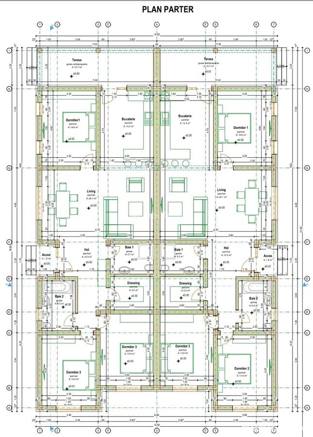 Casa duplex parter Giroc , 445mp teren fiecare jumatate , 114 mp utili - 8