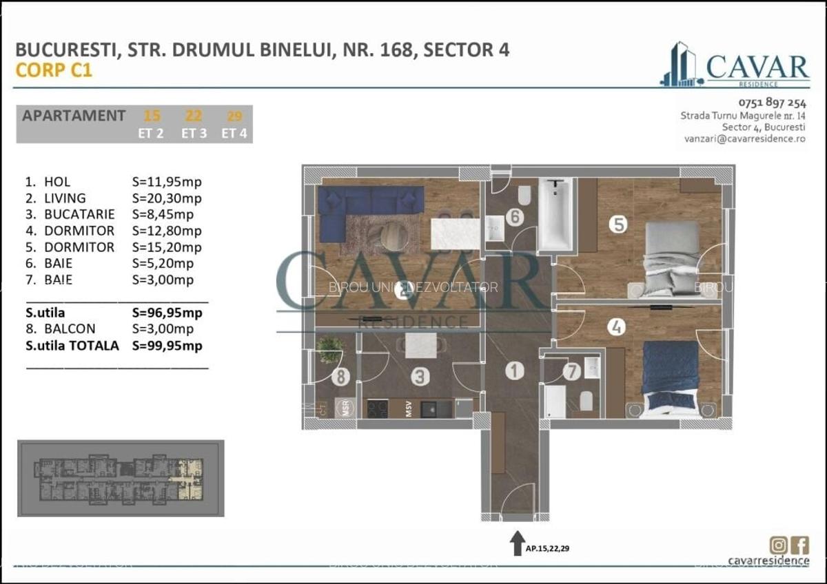 3 Camere Proiect Nou Cavar Residence Finisaje Premium - 8