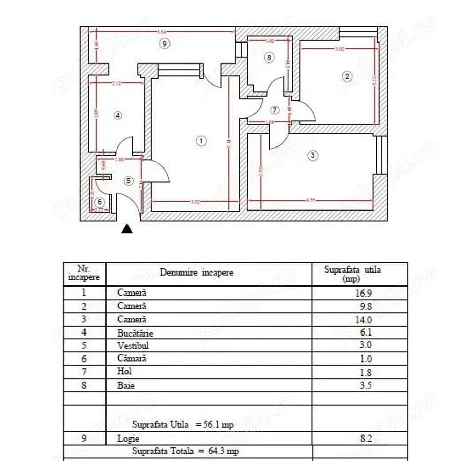 Vand apartament 3 camere strada Bucovina, zona Stadionul National - 1
