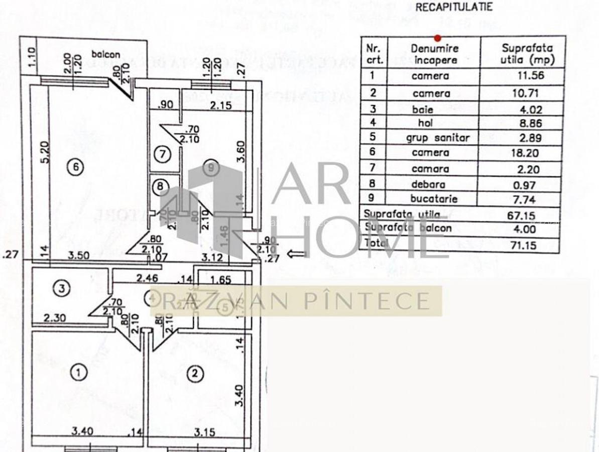 Apartament 3 camere, centrala termica, ultracentral, Ploies - 13