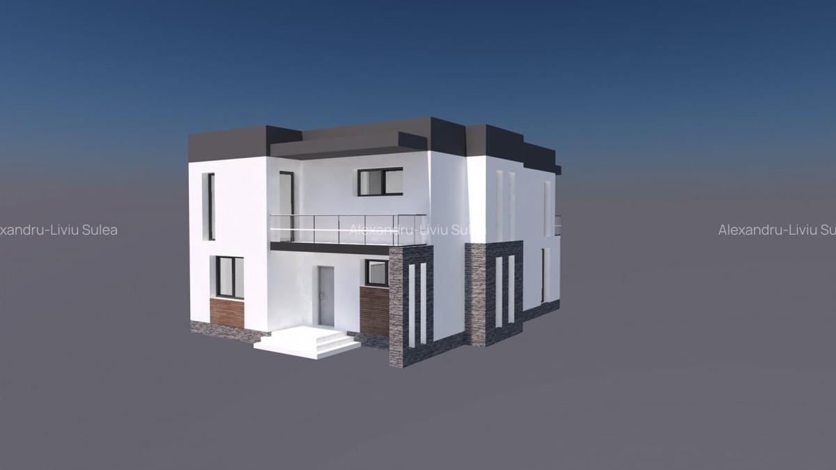 Casa moderna in stil mediteranean, teren 500mp, Cristian - 1