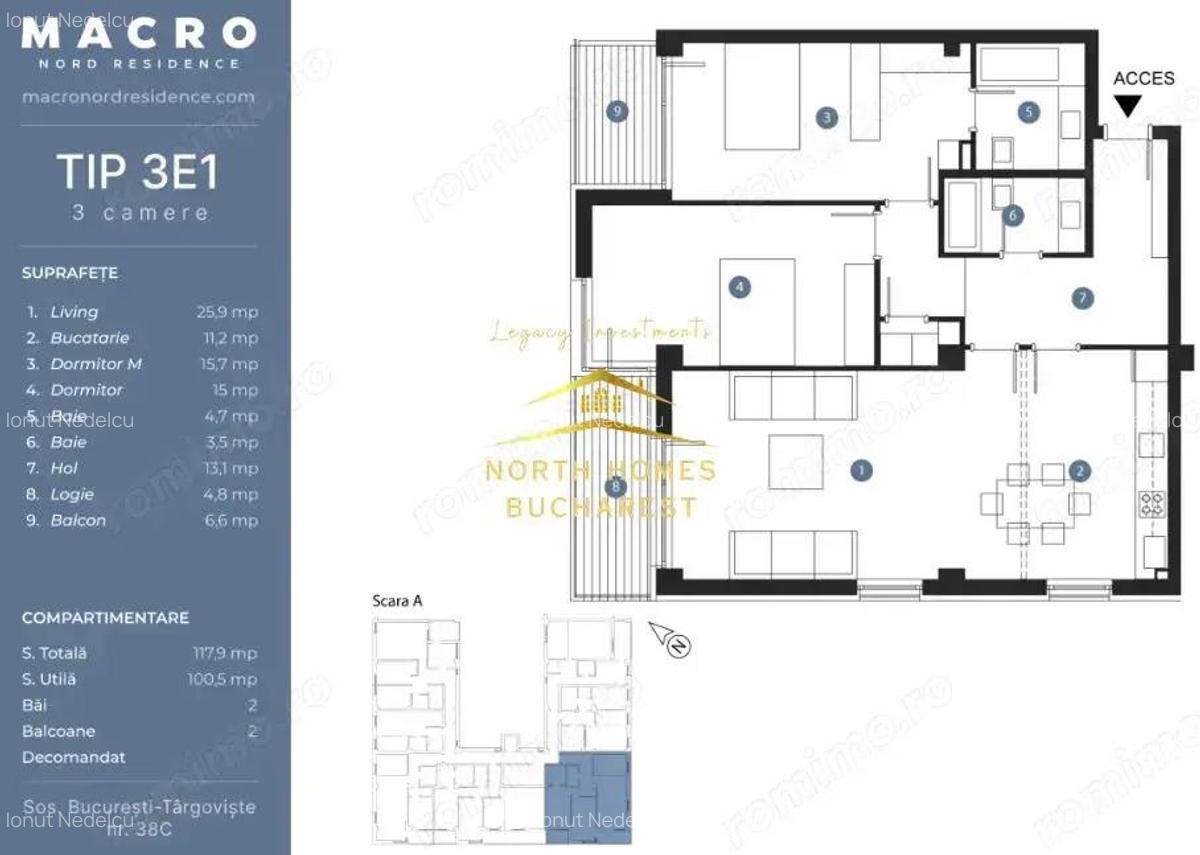0% COMISION 3 camere, 2 bai, terasa, incalzire pardoseala - Straulesti - 8