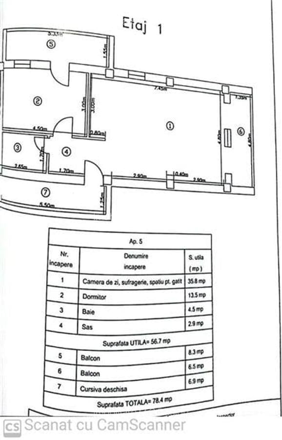 2 camere etaj 1, Mircea cel Batran, 70mp utili, loc parcare cu elevator - 14