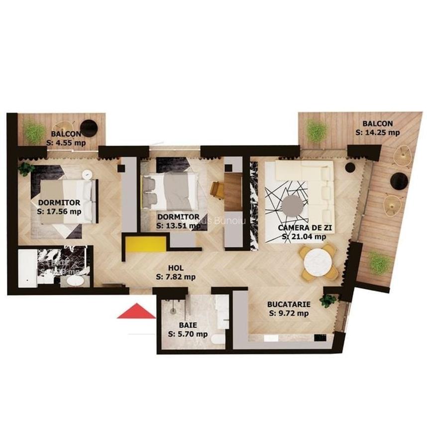 Apartament nou, 3 camere, 245 000 Euro. Comision 0. - 1