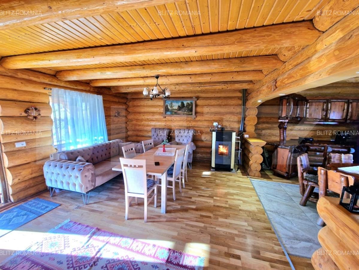 Cabana din lemn rotund, 140 mp utili, 1000mp teren - zona turistica Marisel - 2