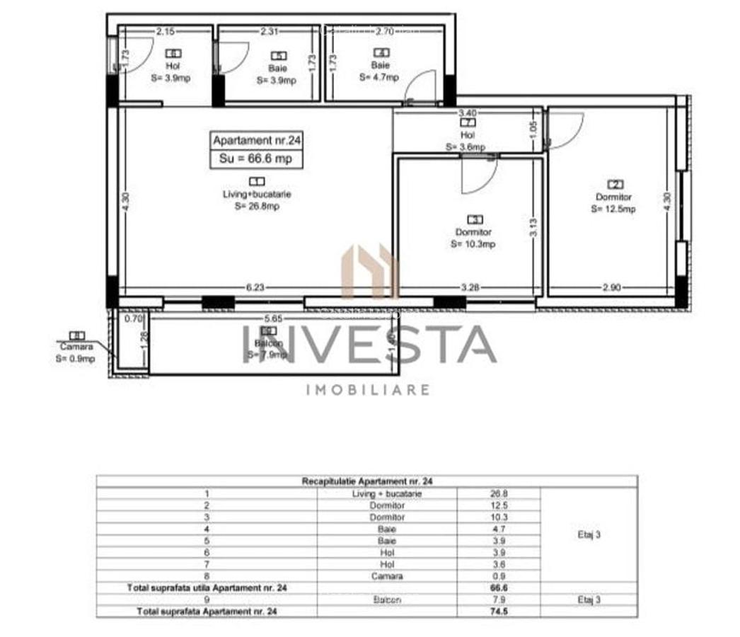 Apartament modern cu 2 camere, Florești – bloc nou , finisat - 9
