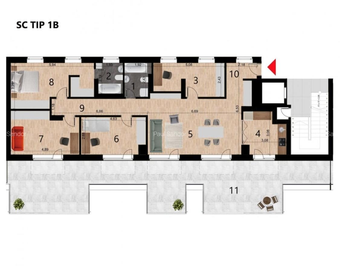 Penthouse 5 camere, 115 mp, 70 mp terasa, zona Golden Tulip Zorilor - 1