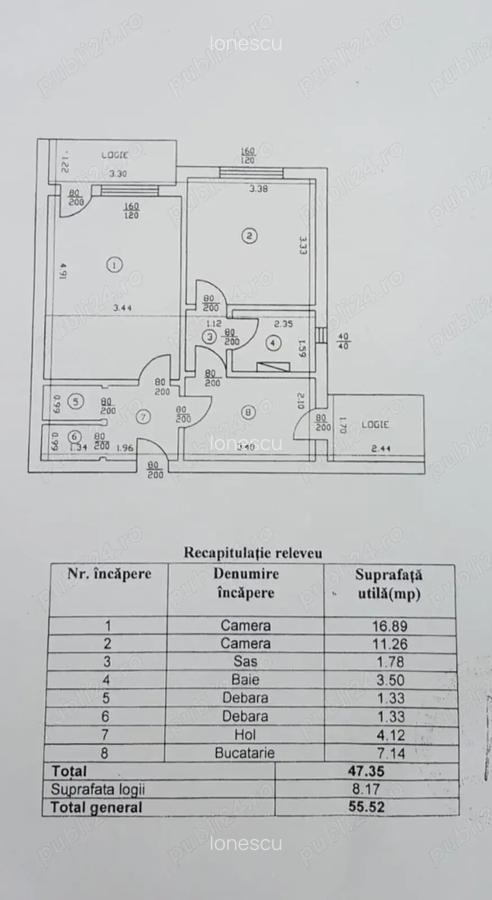 Vand inchiriez apartament 2 camere D 55.5 mp, mobilat, Tatara?i Ciurchi - 1