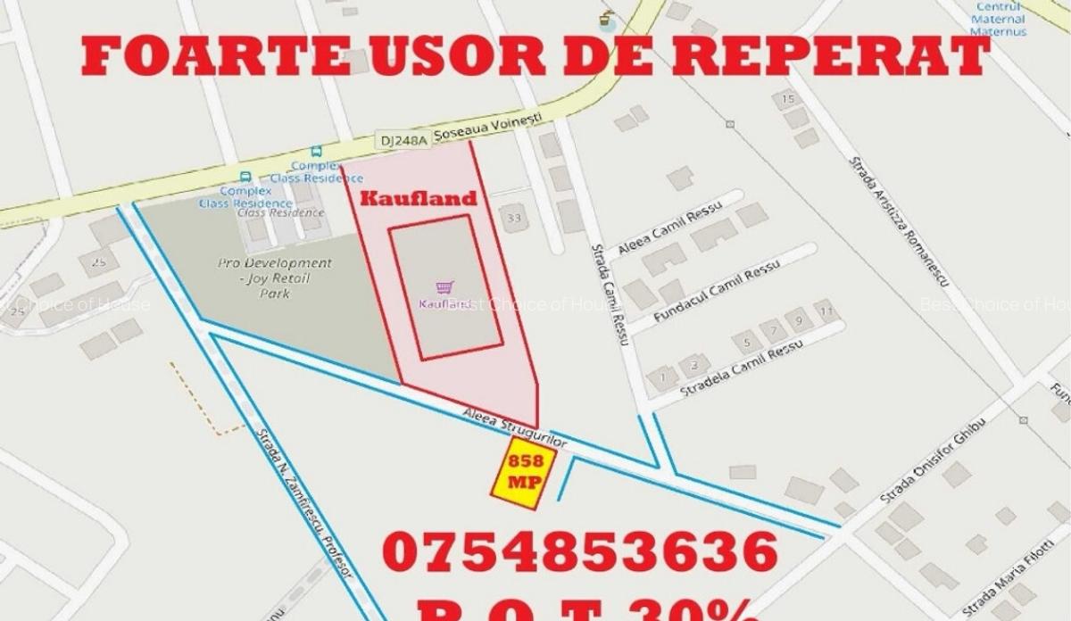 Galata,exact in spate la KAUFLAND din ?oseaua Ia?i Voine?ti,teren 858m - 2