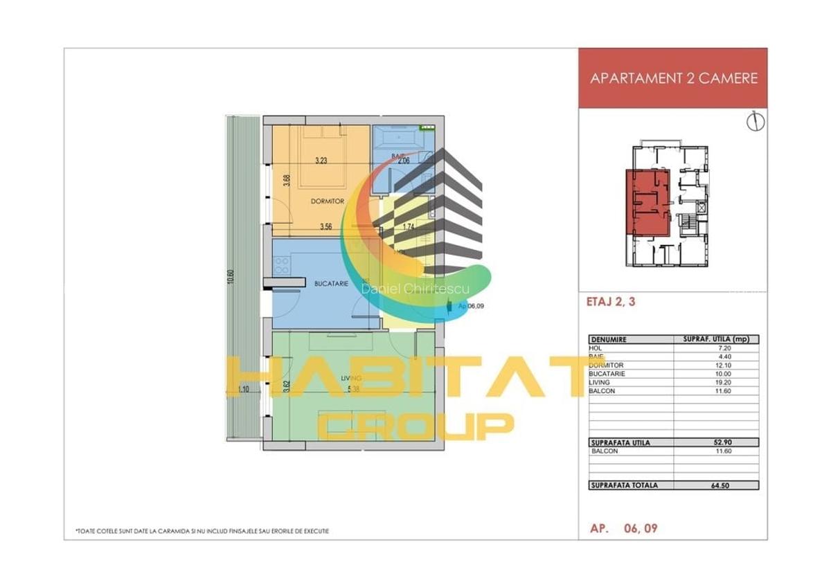 Apartament 2 Camere Decomandat 64.5 Mp  Bloc Nou Grand Arena - 2